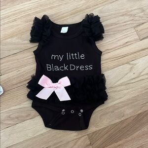 Black Baby Onesie with Pink Bow